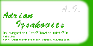 adrian izsakovits business card